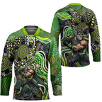 Sydney Thunder Hockey Jersey Indigenous Dot Art Superhero Batter Tribal Pattern