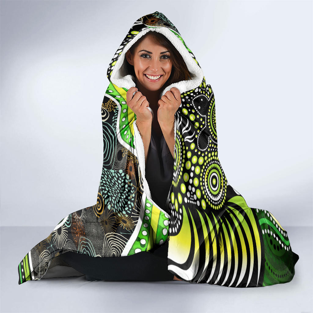 Sydney Thunder Hooded Blanket Indigenous Dot Art Superhero Batter Tribal Pattern