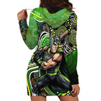Sydney Thunder Hoodie Dress Indigenous Dot Art Superhero Batter Tribal Pattern