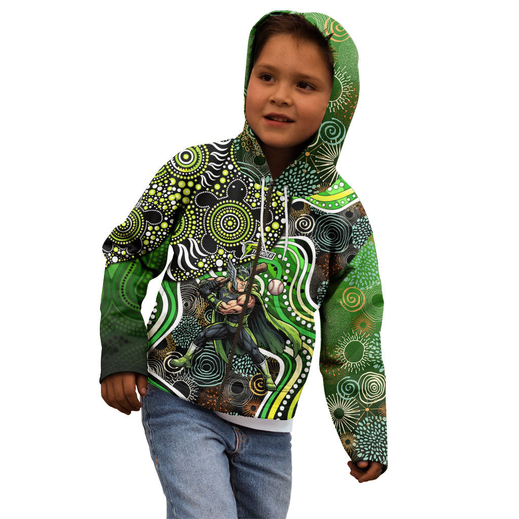 Sydney Thunder Kid Hoodie Indigenous Dot Art Superhero Batter Tribal Pattern