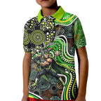 Sydney Thunder Kid Polo Shirt Indigenous Dot Art Superhero Batter Tribal Pattern
