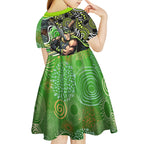 Sydney Thunder Kid Short Sleeve Dress Indigenous Dot Art Superhero Batter Tribal Pattern