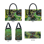 Sydney Thunder Leather Bag Indigenous Dot Art Superhero Batter Tribal Pattern
