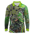 Sydney Thunder Long Sleeve Polo Shirt Indigenous Dot Art Superhero Batter Tribal Pattern
