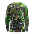 Sydney Thunder Long Sleeve Shirt Indigenous Dot Art Superhero Batter Tribal Pattern