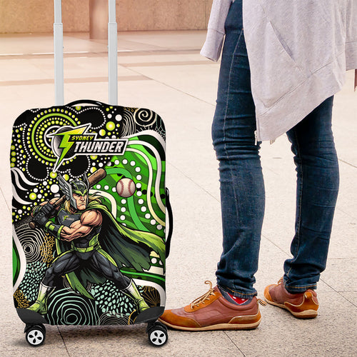 Sydney Thunder Luggage Cover Indigenous Dot Art Superhero Batter Tribal Pattern