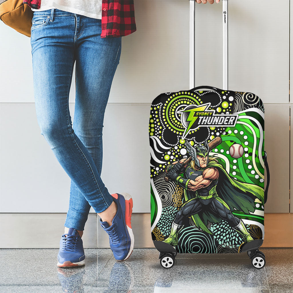 Sydney Thunder Luggage Cover Indigenous Dot Art Superhero Batter Tribal Pattern