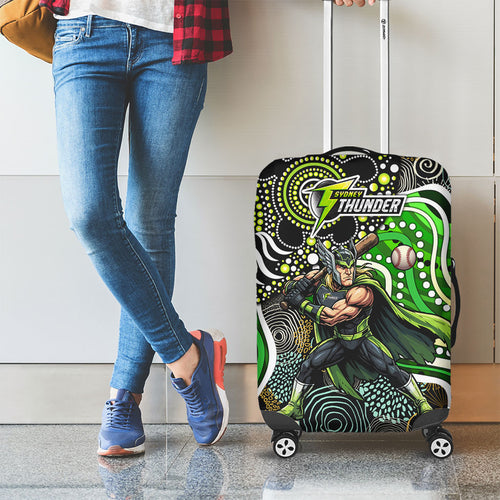 Sydney Thunder Luggage Cover Indigenous Dot Art Superhero Batter Tribal Pattern