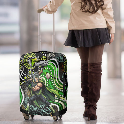 Sydney Thunder Luggage Cover Indigenous Dot Art Superhero Batter Tribal Pattern