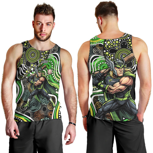 Sydney Thunder Men Tank Top Indigenous Dot Art Superhero Batter Tribal Pattern