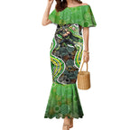 Sydney Thunder Mermaid Dress Indigenous Dot Art Superhero Batter Tribal Pattern