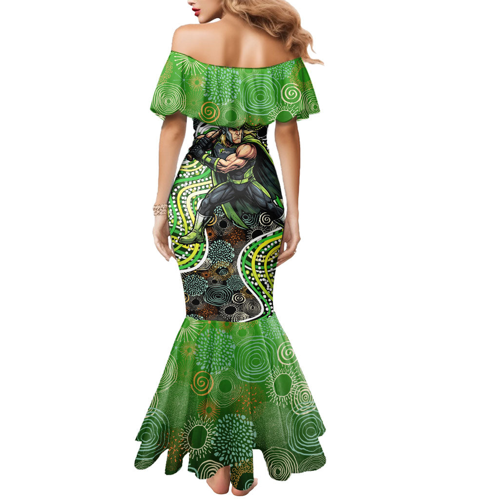 Sydney Thunder Mermaid Dress Indigenous Dot Art Superhero Batter Tribal Pattern