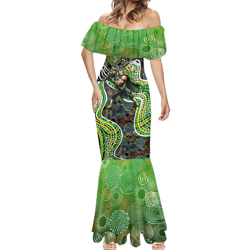 Sydney Thunder Mermaid Dress Indigenous Dot Art Superhero Batter Tribal Pattern