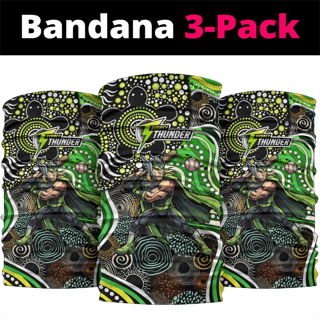 Sydney Thunder Neck Gaiter Indigenous Dot Art Superhero Batter Tribal Pattern