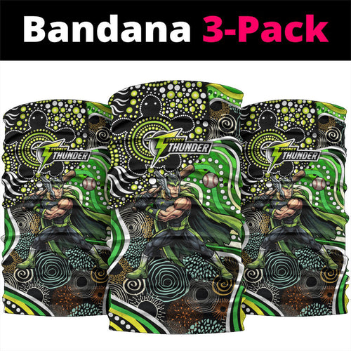 Sydney Thunder Neck Gaiter Indigenous Dot Art Superhero Batter Tribal Pattern