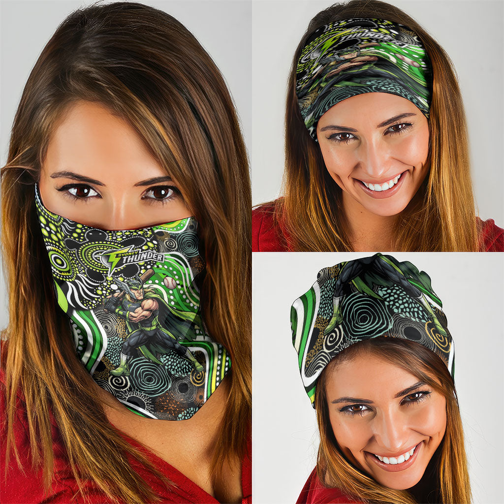 Sydney Thunder Neck Gaiter Indigenous Dot Art Superhero Batter Tribal Pattern