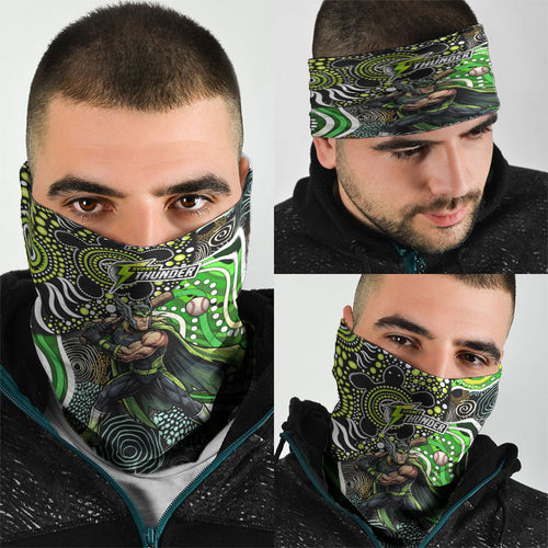 Sydney Thunder Neck Gaiter Indigenous Dot Art Superhero Batter Tribal Pattern
