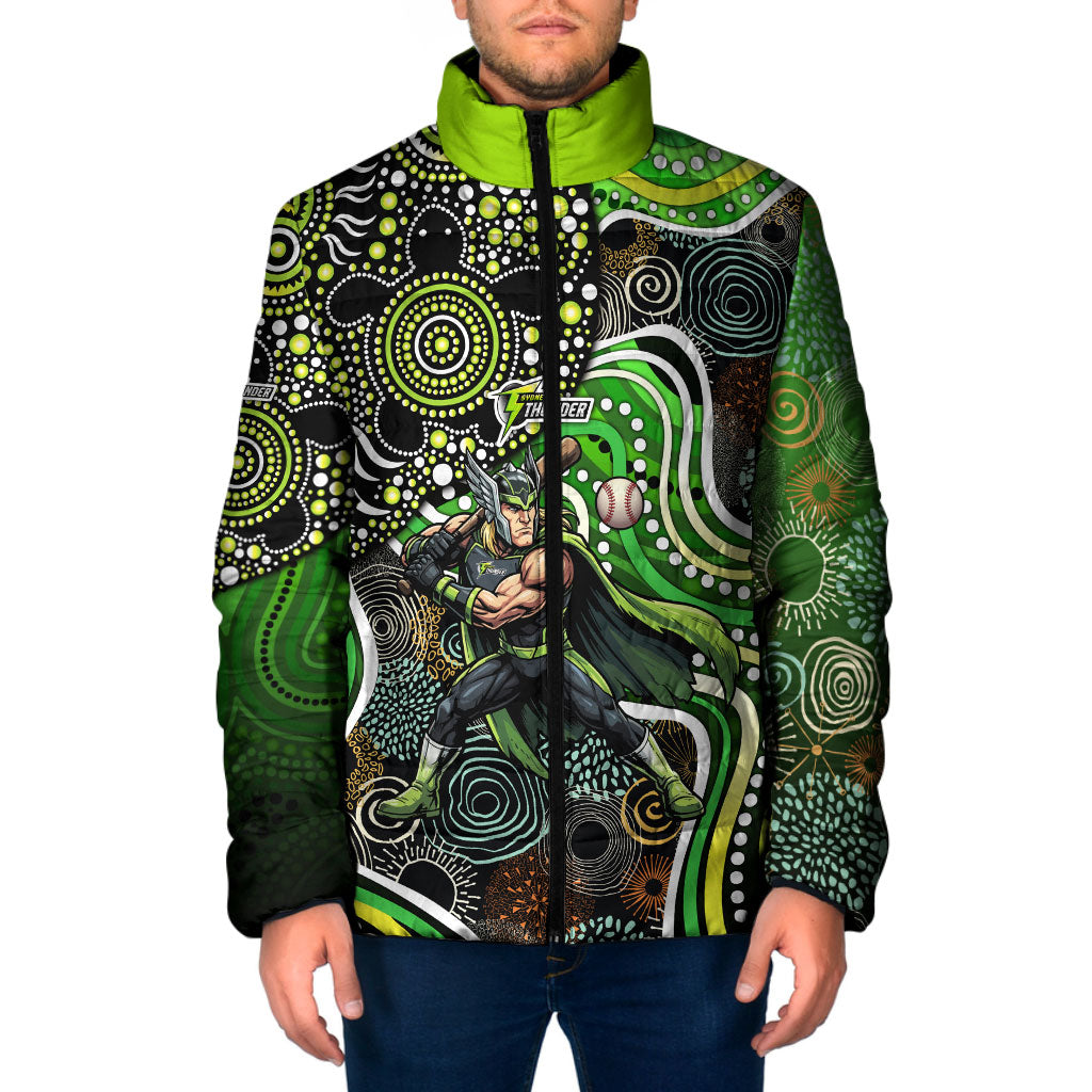 Sydney Thunder Padded Jacket Indigenous Dot Art Superhero Batter Tribal Pattern