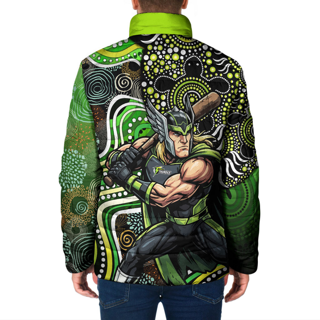 Sydney Thunder Padded Jacket Indigenous Dot Art Superhero Batter Tribal Pattern
