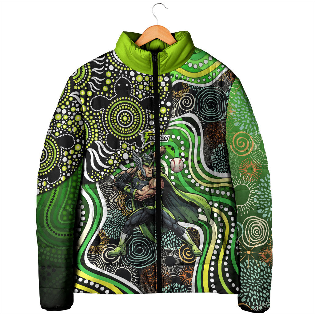Sydney Thunder Padded Jacket Indigenous Dot Art Superhero Batter Tribal Pattern