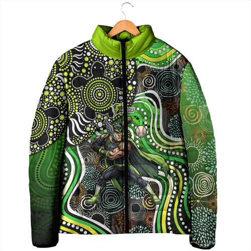 Sydney Thunder Padded Jacket Indigenous Dot Art Superhero Batter Tribal Pattern