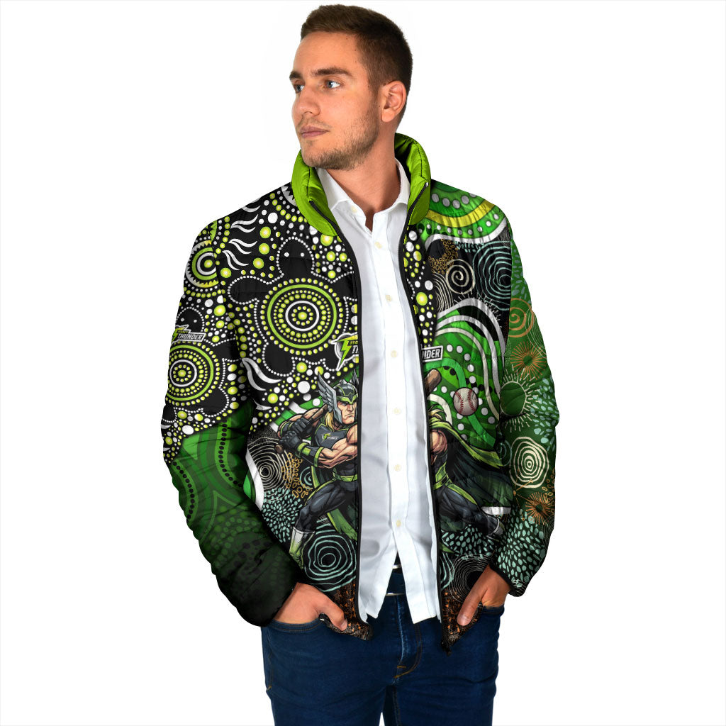 Sydney Thunder Padded Jacket Indigenous Dot Art Superhero Batter Tribal Pattern