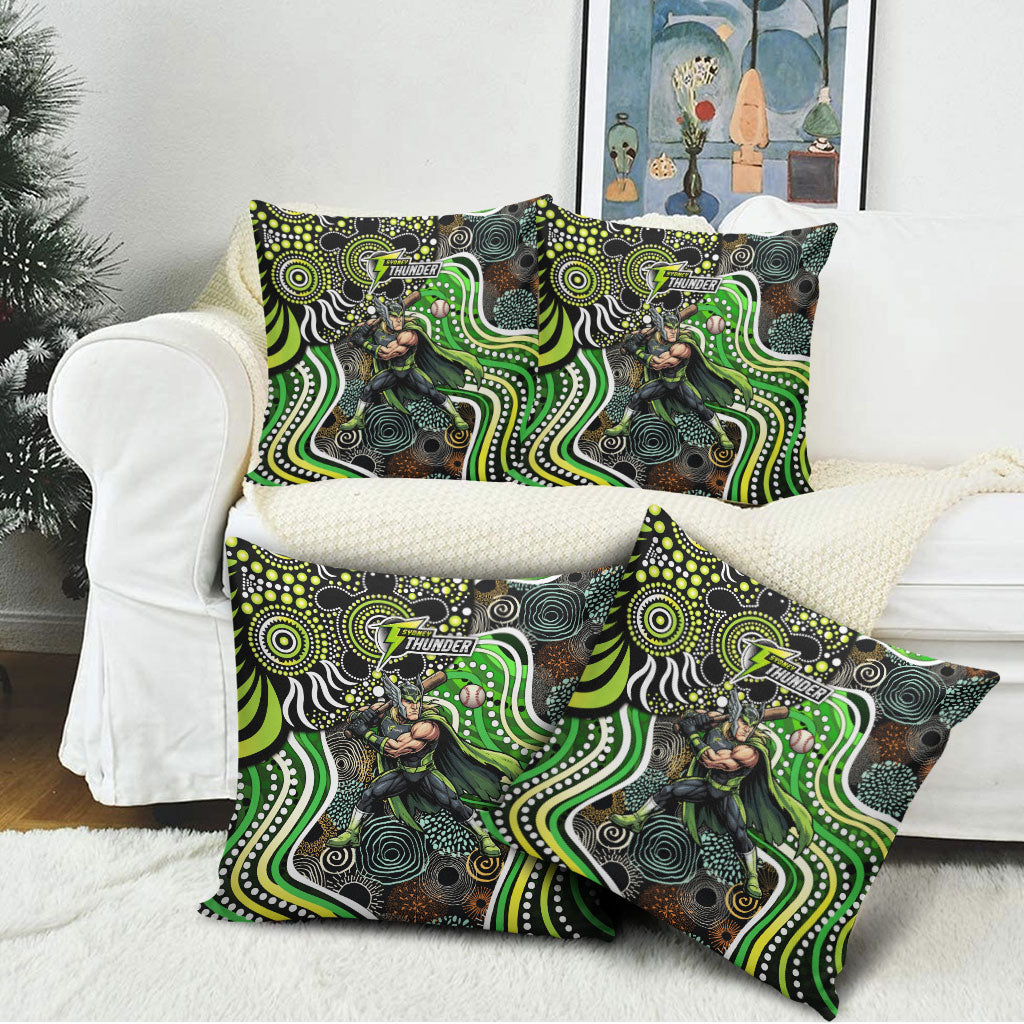 Sydney Thunder Pillow Cover Indigenous Dot Art Superhero Batter Tribal Pattern
