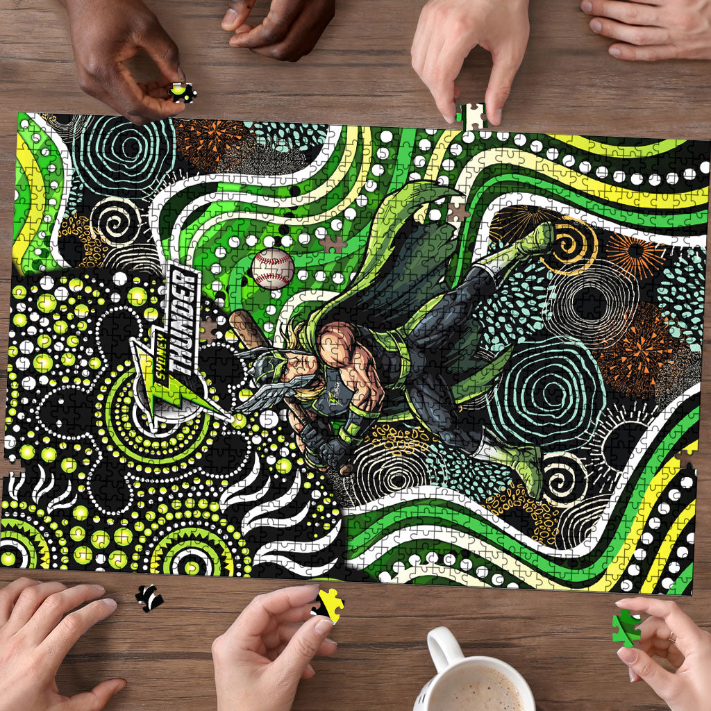 Sydney Thunder Puzzle Indigenous Dot Art Superhero Batter Tribal Pattern