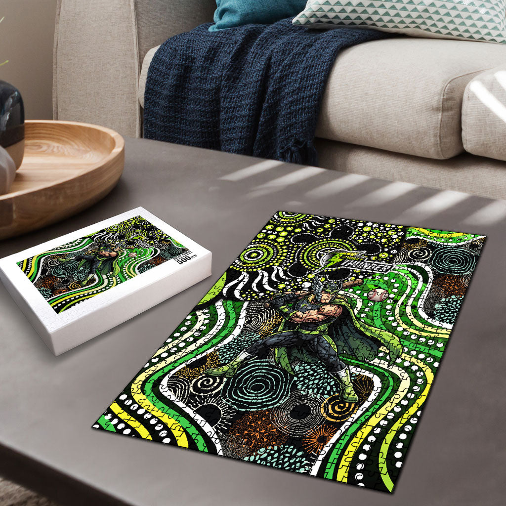 Sydney Thunder Puzzle Indigenous Dot Art Superhero Batter Tribal Pattern