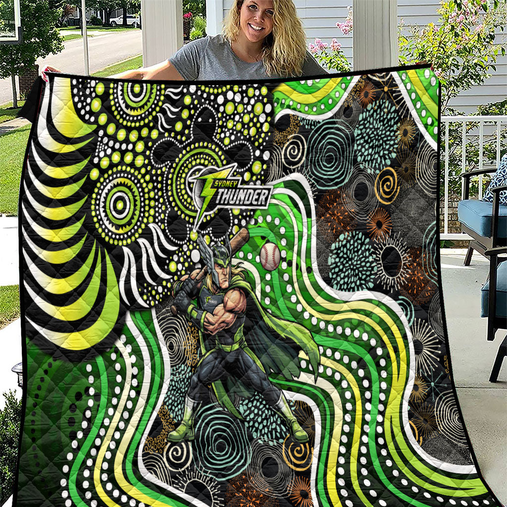 Sydney Thunder Quilt Indigenous Dot Art Superhero Batter Tribal Pattern
