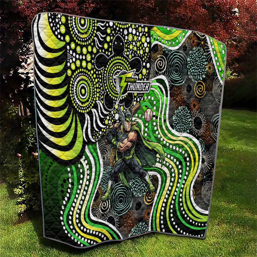 Sydney Thunder Quilt Indigenous Dot Art Superhero Batter Tribal Pattern