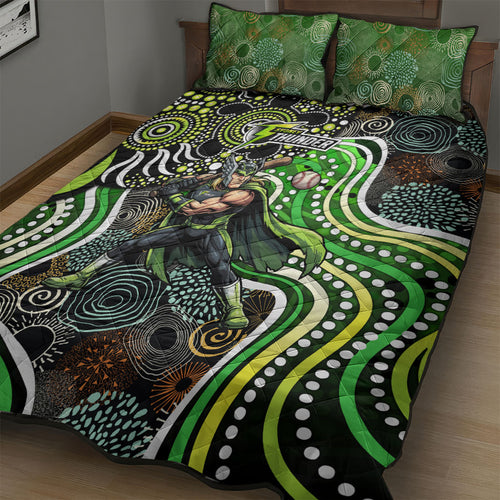 Sydney Thunder Quilt Bed Set Indigenous Dot Art Superhero Batter Tribal Pattern