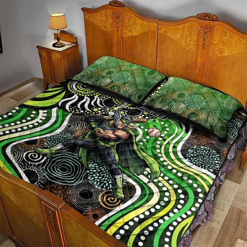 Sydney Thunder Quilt Bed Set Indigenous Dot Art Superhero Batter Tribal Pattern
