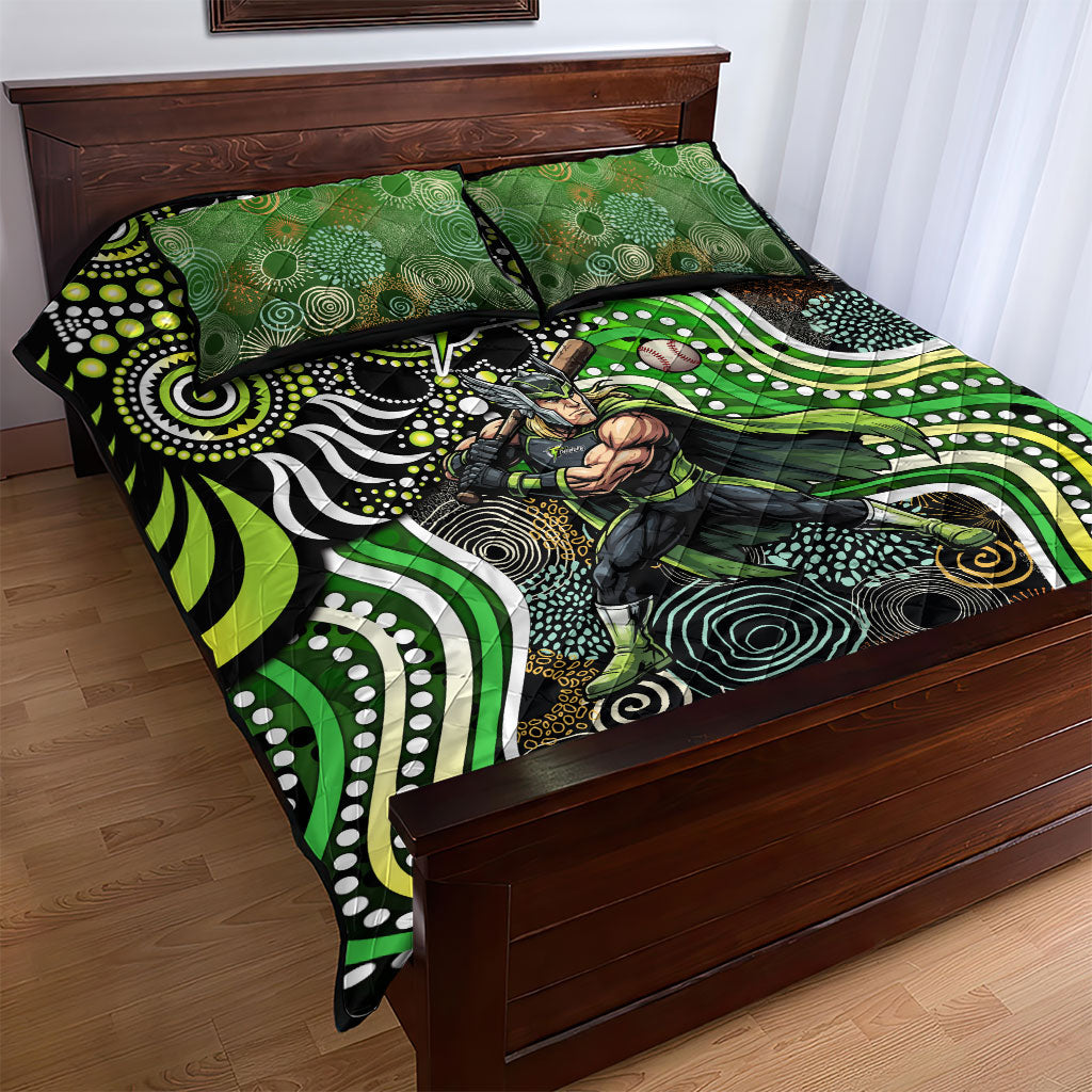 Sydney Thunder Quilt Bed Set Indigenous Dot Art Superhero Batter Tribal Pattern
