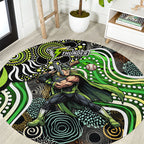 Sydney Thunder Round Carpet Indigenous Dot Art Superhero Batter Tribal Pattern