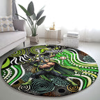 Sydney Thunder Round Carpet Indigenous Dot Art Superhero Batter Tribal Pattern
