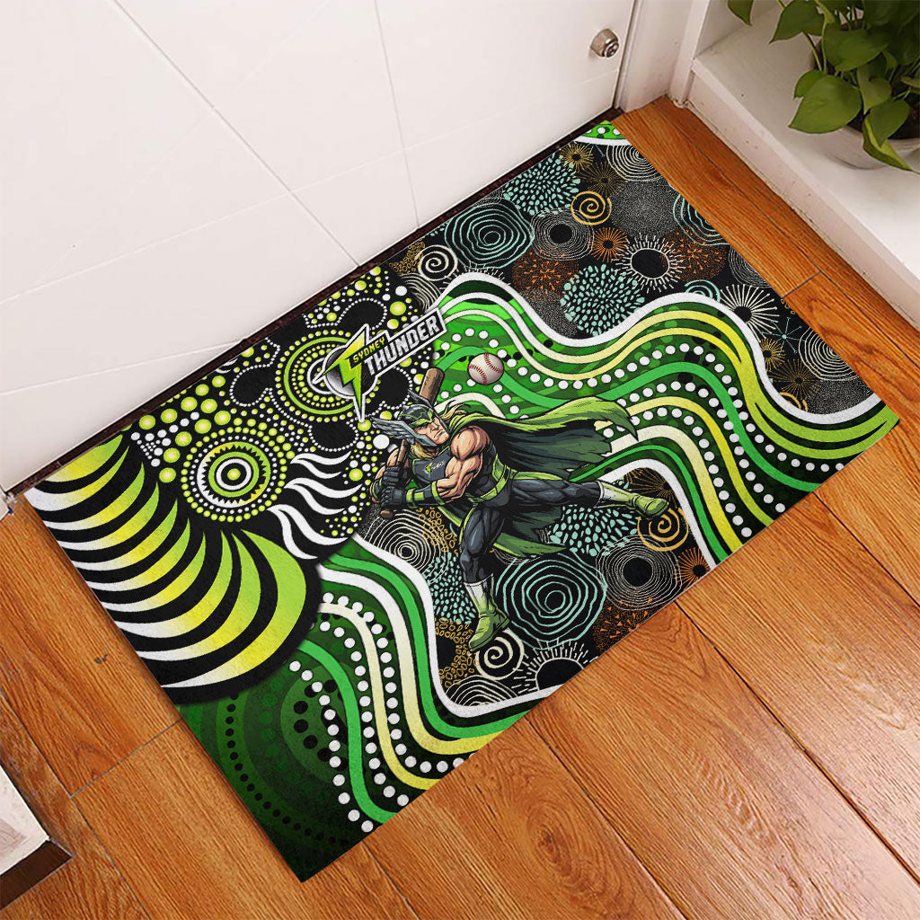 Sydney Thunder Rubber Doormat Indigenous Dot Art Superhero Batter Tribal Pattern
