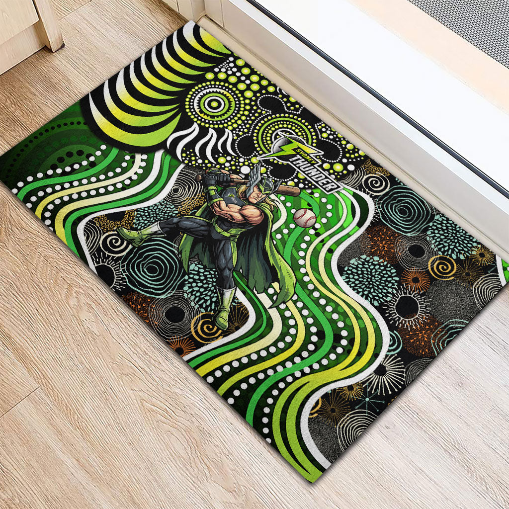 Sydney Thunder Rubber Doormat Indigenous Dot Art Superhero Batter Tribal Pattern