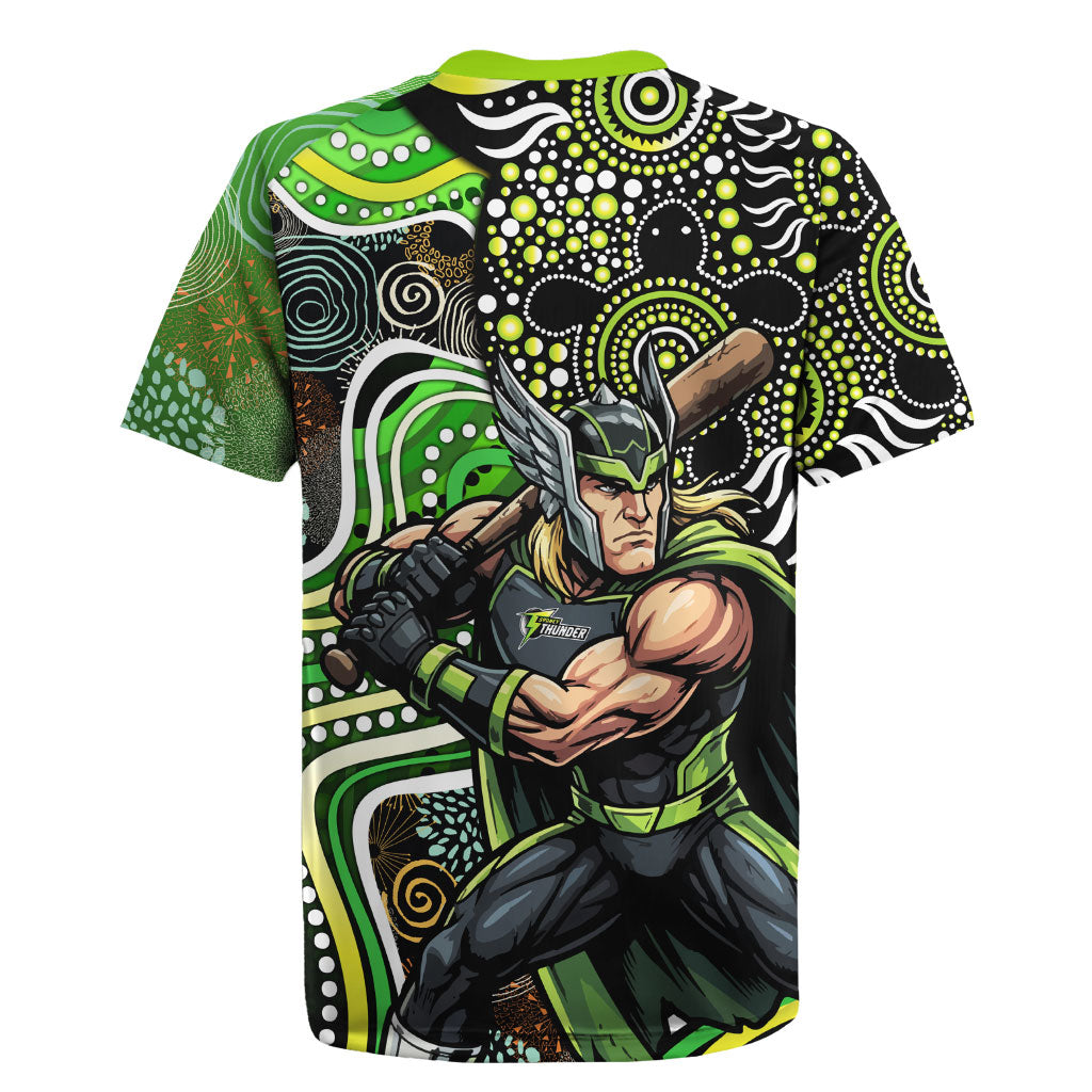 Sydney Thunder Rugby Jersey Indigenous Dot Art Superhero Batter Tribal Pattern