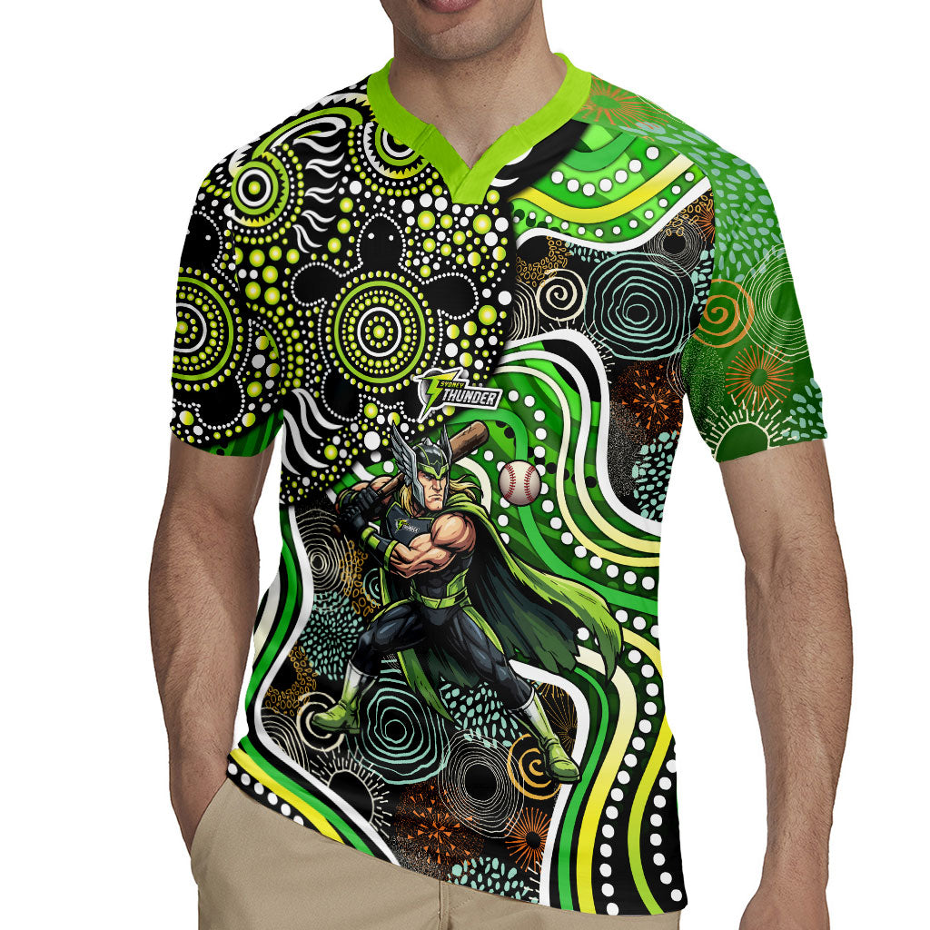 Sydney Thunder Rugby Jersey Indigenous Dot Art Superhero Batter Tribal Pattern