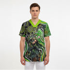 Sydney Thunder Scrub Top Indigenous Dot Art Superhero Batter Tribal Pattern