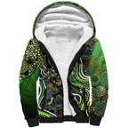 Sydney Thunder Sherpa Hoodie Indigenous Dot Art Superhero Batter Tribal Pattern