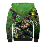 Sydney Thunder Sherpa Hoodie Indigenous Dot Art Superhero Batter Tribal Pattern