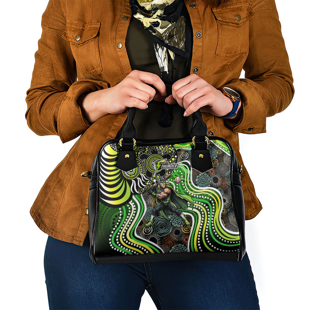 Sydney Thunder Shoulder Handbag Indigenous Dot Art Superhero Batter Tribal Pattern