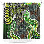 Sydney Thunder Shower Curtain Indigenous Dot Art Superhero Batter Tribal Pattern