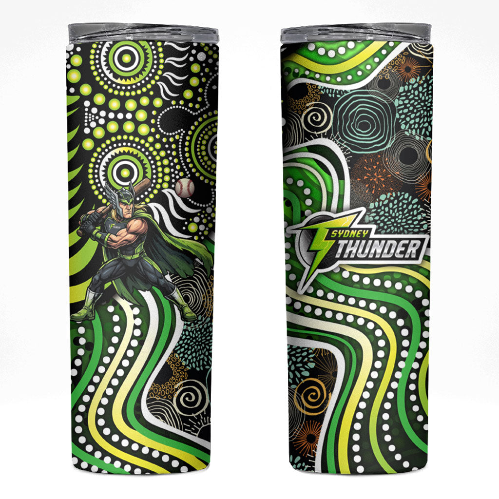 Sydney Thunder Skinny Tumbler Indigenous Dot Art Superhero Batter Tribal Pattern