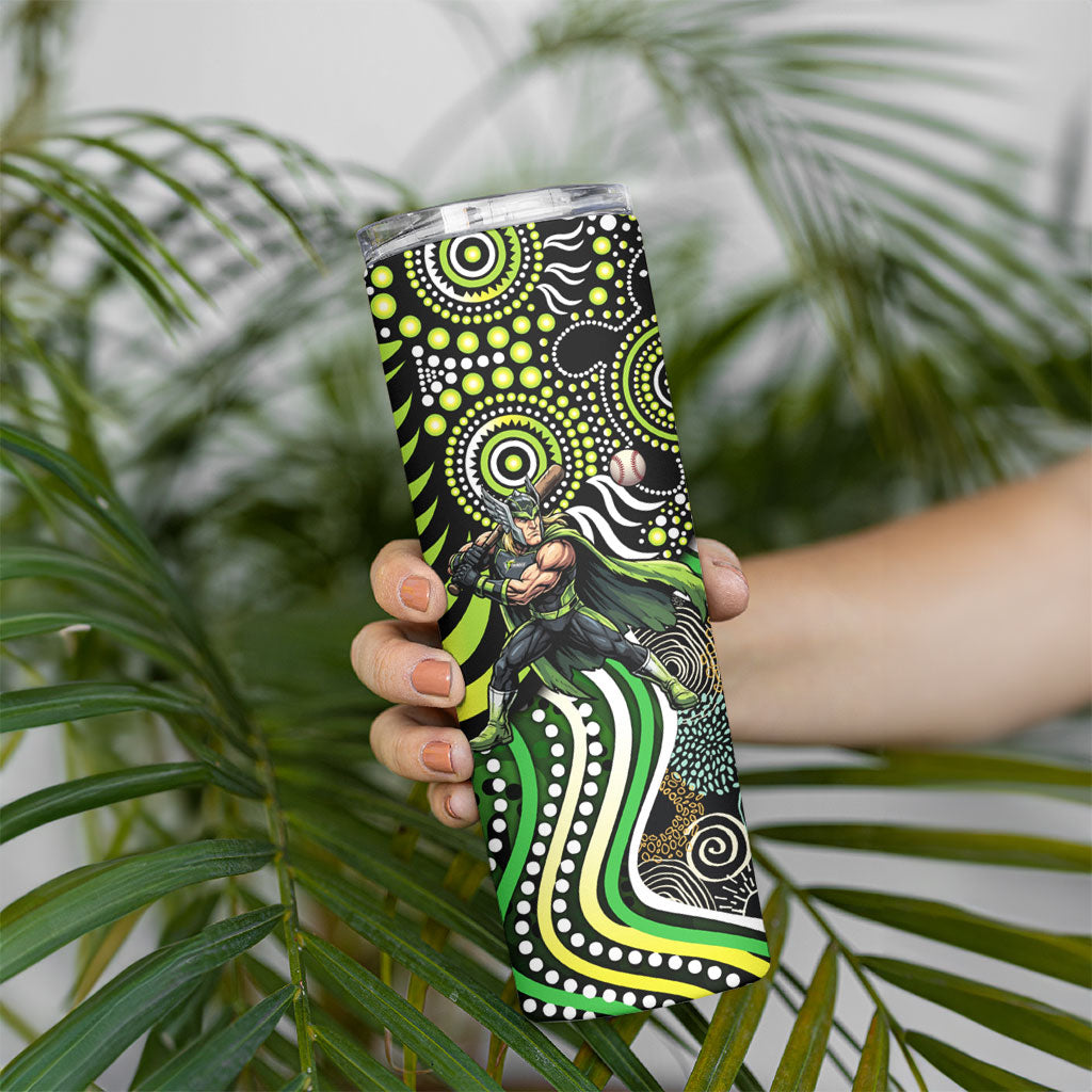 Sydney Thunder Skinny Tumbler Indigenous Dot Art Superhero Batter Tribal Pattern