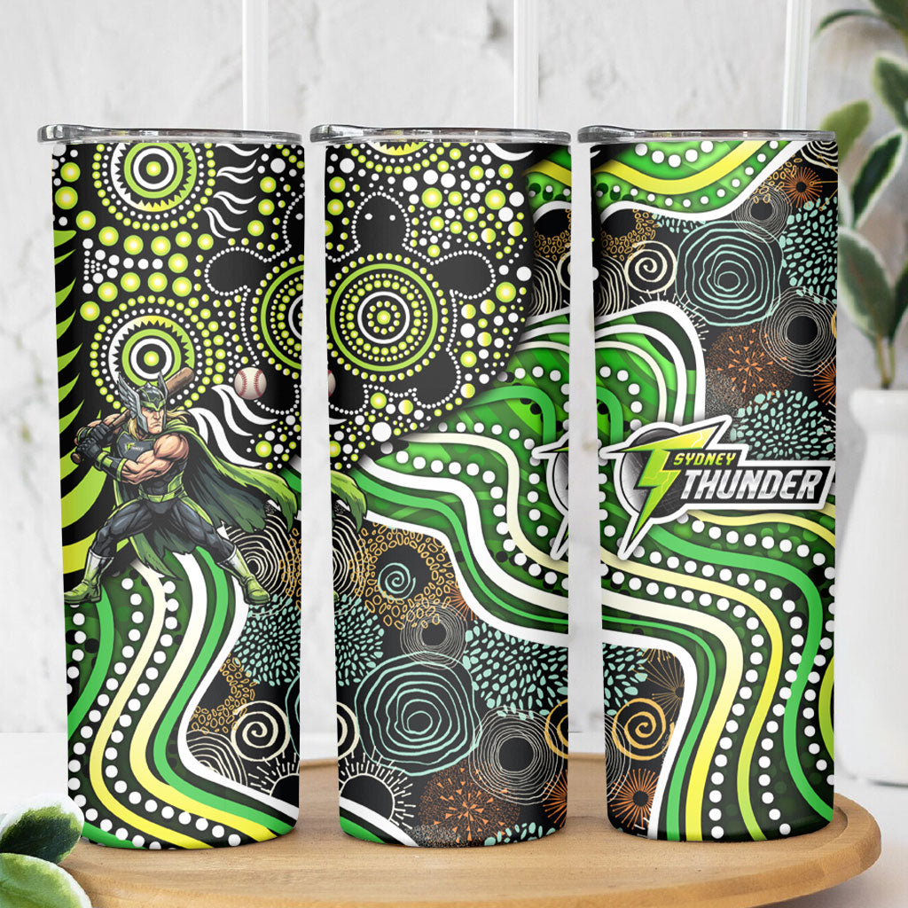 Sydney Thunder Skinny Tumbler Indigenous Dot Art Superhero Batter Tribal Pattern
