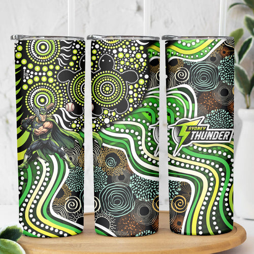 Sydney Thunder Skinny Tumbler Indigenous Dot Art Superhero Batter Tribal Pattern