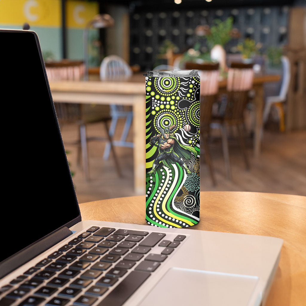 Sydney Thunder Skinny Tumbler Indigenous Dot Art Superhero Batter Tribal Pattern